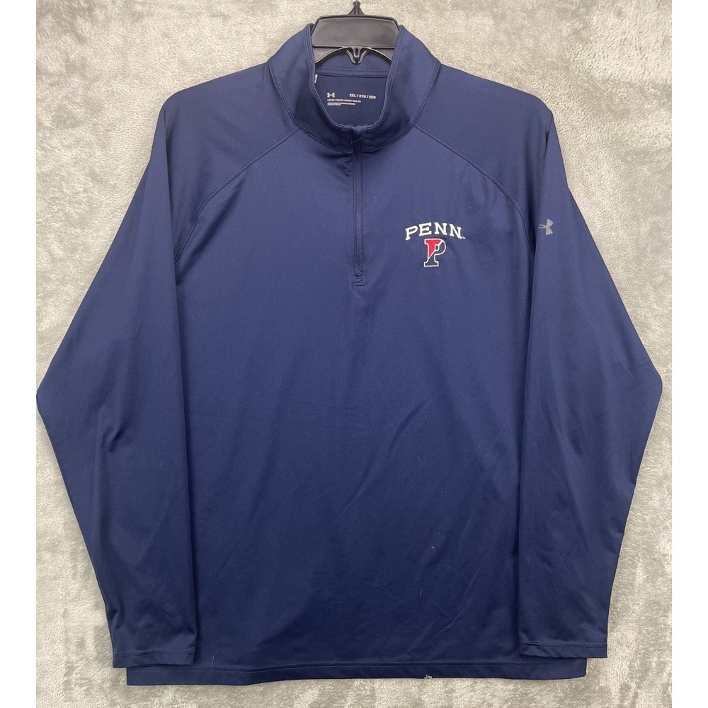 Under Armour Men's Pullover Sweatshirt XXL Blue Penn 1/4 Zip Athletic Active